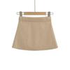 Minifalda A de una pieza sencilla con cintura elástica, estilo europeo y americano, anti-arrugas, color sólido claro, elástica en cadera