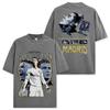 Camiseta de Manga Corta Estampada de Ronaldo Ronaldo Retro Americano Transfronterizo Vintage Holgada Pesada de Cuello Redondo Sudadera con Capucha