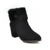 Botas de Lã de Inverno 2024 Botas Curtas Salto Grosso Salto Alto Botas Femininas X24120002