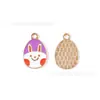 Pingente de liga de óleo pingado série de ovos de Páscoa de desenho animado pingente acessórios de joias diy novo feito à mão
