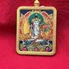 Pingente Thangka Tridimensional de Dupla Face Long Wuye Pintado à Mão Ouro Oito Guardiões Benmingfo Caixa Gawu Cartão Buda para Levar