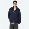 Chaqueta Casual Retro Americana Diseño de Puntada Simple para Hombre de un Solo Botón Holgada Camisa Casual Color Sólido Chaqueta de Trabajo