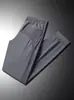 Nuevos Pantalones Casuales de Verano de Seda Helada Versátiles de Talla Grande Sueltos con Tobillo Ajustado Marca de Moda Secado Rápido Deportivos para Hombre Pantalones Rectos