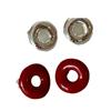 Brincos de Metal Vermelho em Formato de Rosca Oca de Nicho Leve Luxo High-end Retro Argola de Prata S925