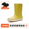 Botas de lluvia para hombre y mujer, antideslizantes, impermeables, elegantes, de media pantorrilla, de terciopelo, cálidas, de goma, botas de agua para trabajo en cocina, zapatos de agua de caña alta para hombre