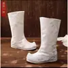 Sapatos Masculinos Versáteis Estilo Antigo Hanfu, Botas que Aumentam a Altura, Botas de Sabão Estilo Cos Ming, Botas de Performance com Bico Virado para Cima, Botas Antigas com Solado de Borracha Impermeável