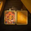 Thangka Pintado à Mão com Buda do Tesouro Amarelo, Zaki Lhamo, os Oito Signos do Zodíaco, Cinco Direções da Riqueza e Manjushri, Pingente Estilo Xizang Personalizável, Thangka