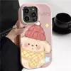 Perro Amarillo Lindo Dibujo Bufanda Adecuado para Funda de Teléfono Apple iPhone 16 Pro Max 15 14 Niña Gordita 13