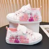 Tênis Infantis Estilo Coreano Novo para Primavera e Outono, Sapatos de Lona para Meninos, Sapatos Casuais Versáteis de Desenho Animado para Meninas, Sapatos de Tecido da Moda