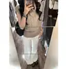 Calça Jeans Branca Longa de Cintura Baixa Elástica Flare para Mulheres Altas, Inverno, Caimento Solto, Emagrecedora, Bootcut Comprimento Total