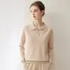 100% cachemir utiliza hilo Consinee, un nuevo suéter base de punto para mujer de otoño/invierno con cuello polo