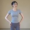 Camiseta de Verano de Manga Corta para Correr Lulu Sports para Mujer, Ajustada, para Yoga, Top, Traje de Fitness para Entrenamiento de Pilates