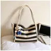 Bolso de Mano Tejido de Gran Capacidad Transfronterizo para Mujer 2025 Nuevo Verano Versátil Bolso de Hombro de Moda Bolso Grande para el Hombro