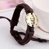 Pulsera tejida de piel de vaca vintage 12 constelaciones Moda Joyería Joker Regalo para pareja amigos Suministro de comercio exterior