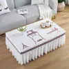 Mesa de Centro de Chiffon Estilo Nórdico Minimalista com Acabamento em Renda, à Prova d'Água, Mesa de Jantar Estilo Ins com Design de Cacto