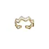 Moda Nicho Diseño Simple Zirconio Doble Capa Forma de Ola Anillo Abierto Exquisito Versátil Súper Brillante Accesorios para Anillos de Dedo