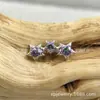 Pendientes de Aleación de Titanio Astmf-136 Zirconio Tres Estrellas Titanio G23 Rosca Interna Pendientes de Zirconio Joyería para Piercing Cabeza