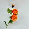 Flores Artificiales de Tres Cabezas, Flores Falsas tipo Loto para Decoración de Bodas, Guía de Pasillo, Arreglo Floral, Paisajismo de Hoteles, Ramo de Flores Falsas, Accesorios para Fotografía