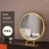 Espejo de Maquillaje LED de Escritorio con Luces para Uso en Casa, Espejo Inteligente para Tocador de Habitación de Niñas, Espejo de Mesa Giratorio