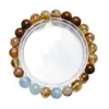 [Caramelo Azul] Cristal Natural Amarillo Torre Cristal Aguamarina Pulsera para Mujer Más Fácil de Combinar Pulsera de Regalo Venta al por Mayor