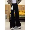 Jeans Negros Micro-campana para Mujer Otoño e Invierno Forrados de Polar Tallas Grandes Chica Gordita Sueltos Adelgazantes Pierna Ancha Rectos
