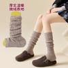 Meias de Dedo Aberto para Mulheres, Estilo Micro-Lã, Polainas de Meia Panturrilha, Polainas Longas de Inverno Versáteis com Canelado para Mulheres, Pernas Bonitas