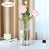 Vaso Pequeno de Acrílico Flores Transparente Reto Flores Secas Rosas Lírios Plantas Hidropônicas Plástico Vaso Enfeites