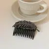 Pente de Cabelo Novo Modelo Estilo Coreano com Folhas Full Diamond, Pente de Franja Requintado e Elegante, Grampo de Cabelo, Acessório de Cabelo, Presilha de Cabelo da Moda