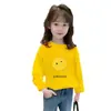 H2034 # Estilo Novo da Primavera de 2025 Algodão Puro Camiseta Branca para Crianças Grandes para Meninas, Camiseta Básica de Manga Longa Infantil, Top para Menininha.