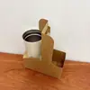Porta-Copos de Papel Kraft para Café com Leite Chapeuzinho Vermelho Individual e Duplo Portátil Quatro Compartimentos Embalagem para Levar Chá de Leite Porta-Copos Descartável