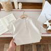 Camiseta para niños de 0 a 4 años verano 2024 para niños cuello redondo manga corta camiseta delgada bebé coreano top casual en stock