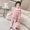 Conjunto de Dos Piezas para Niñas Ropa de Invierno con Felpa Gruesa Sudadera con Capucha y Cremallera Pantalones Deportivos 2026 Nuevo Elegante Conjunto de Algodón Otoño/Invierno