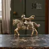 Mulan Plateada en Cobre, la Heroína Que Tomó el Lugar de Su Padre en el Ejército, Objeto Antiguo Sólido Vintage Adorno Artesanal Decorativo para Escritorio