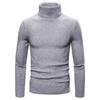 Novo Suéter de Gola Alta de Cor Sólida para Homem Outono e Inverno Transfronteiriço Estilo Coreano Slim-fit plus size Pulôver Listrado Suéter Básico para Homem