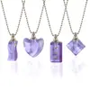 Botella de Cristal Morado, Botella de Cabello Fetal, Botella de Perfume con Aceite Esencial Incrustada de Diamantes, Collar, Tapa Retorcida, Botella Recargable, Colgante, Regalo de Cumpleaños