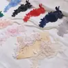Aplique de Bordado de Flor de Organza Tridimensional Multicolor, Adorno Floral para Ropa, Material Decorativo de Bordado en Malla