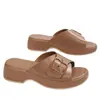 Nuevas Pantuflas de Suela Gruesa para Mujer de Amazon Primavera/Verano 2026, Casuales y Cómodas, Talla Grande, Pantuflas con Hebilla Metálica, Dropshipping