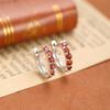 Aretes de Plata Esterlina S925 de Lujo Ligero para Mujer, Incrustados con Piedras de Cristal Natural, Aretes Nicho para Mujer, Popular en Xiaohongshu Transfronterizo