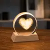 Lámpara de noche de cristal para escritorio, adorno creativo de cristal, lámpara ambiental de mesita de noche, pequeño regalo para maestros en la ocasión del inicio de clases