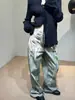 Jeans de Cadena Estampados 3D High Street Americano para Hombre Pantalones Trendy de Corte Limpio Jacquard Lavado Pantalones de Micro-Campana Scimitar