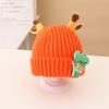 Outono e inverno novo chapéu infantil bolsa conjunto de duas peças desenho animado chifres inverno lã chapéu meninas chapéu de malha doce