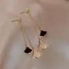 Brincos de Franja em Forma de Leque com Microcravação de Diamante para Mulheres, Brincos da Moda e Exquisitos Estilo Coreano, Brincos de Luxo com Cristal para Senhoras