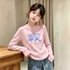 Camiseta Térmica de Forro Polar para Niñas Otoño Invierno Manga Larga Cuello Redondo Ropa Interior Casual Súper Bonita Tendencia para Niñas