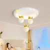[Wow] Lámpara de Techo de Resina Estilo Crema Cálida Bola Colgante Creativa de Corona Lámpara de Protección Ocular para Habitación Infantil