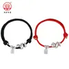 Pulseira de Cordão Vermelho de Prata 999 Cobra Enrolada Ano da Cobra Ano da Cobra Prata de Lei Zodíaco Cordão de Mão Vermelho Tecido Presente Auspicioso