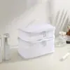 Nueva bolsa de maquillaje de malla de gran capacidad para viajes, sencilla y portátil, bolsa de aseo personal de doble capa, bolsa de almacenamiento de cosméticos portátil