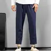 Pantalones cortos de lino ligeros de verano para hombre, pantalones casuales estilo chino, pantalones de algodón y lino, pantalones rectos holgados cónicos, pantalones de 9 puntos