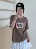 Envío Directo desde el Mercado de las Trece Líneas: Camiseta de Algodón Copo de Nieve, Envío Directo de Una Pieza, Cuello Redondo, Adelgazante, Versátil, Manga Corta, Verano, Fábrica de Origen