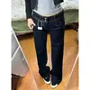 Design de cintura dupla estilo americano, jeans de perna larga com caimento solto para mulheres, novas calças pantalona casuais de primavera que emagrecem