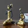 Figura Africana Retrô Estatueta de Mulher Negra Decoração de Casa Sala de Estar Armário de Vinho Gabinete de TV Hall de Entrada Artesanato em Resina